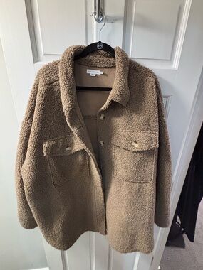 Good American Camel Sherpa Jacket